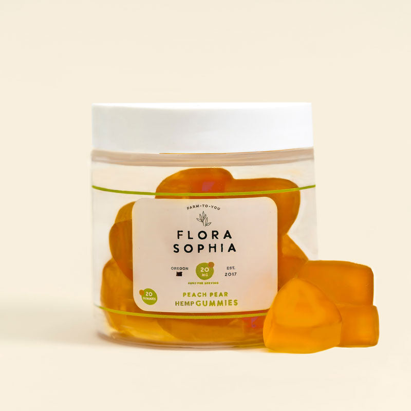 20 CT Full Spectrum 20mg Gummies: Peach Pear