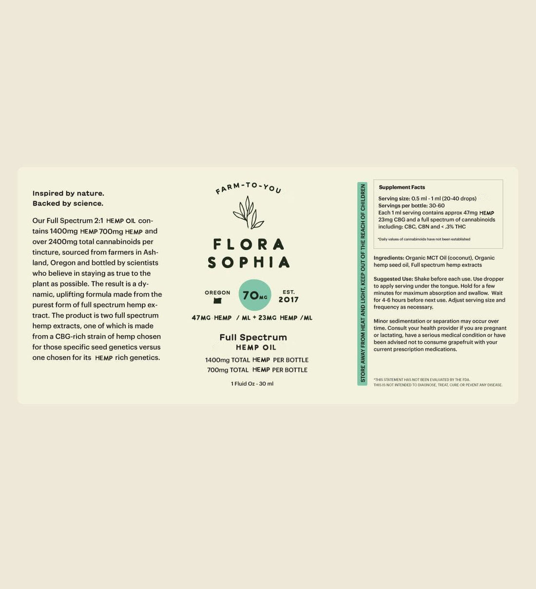 70mg Full Spectrum 2:1 Tincture