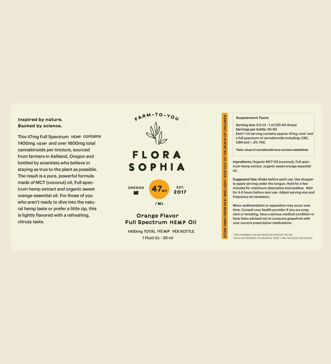 47mg Orange Flavor Full Spectrum Tincture